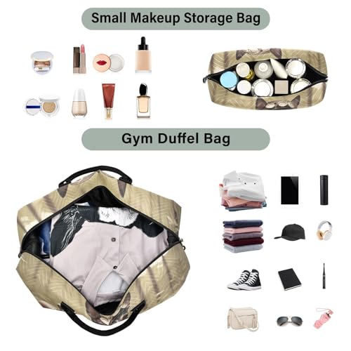 Large Travel Duffel Bag, Steampunk Dog Sports Tote Gym Bag, Shoulder Weekender Overnight Bag for Women Men, Carry On Luggage with Toiletry Bags4