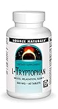 Source Naturals L-Tryptophan 1500mg Serving - Essential Amino Acid Supplement Helps Combat Stress, Encourage Positive Mood & Relaxation - Promotes Drowsiness, Rest & Sleep - 60 Tablets