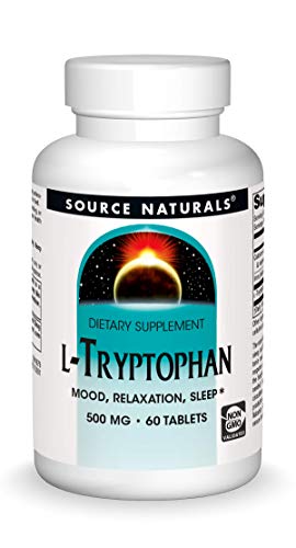 Source Naturals L-Tryptophan, for Mood, Relaxation, and Sleep*, 500mg - 60 Tablets