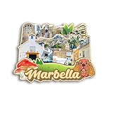 Quwsne Imán para nevera Marbella, España, imán para nevera, recuerdos de viaje de ciudad, regalos turísticos, monumentos clásicos 3D, hechos a mano, decoración del hogar, 973