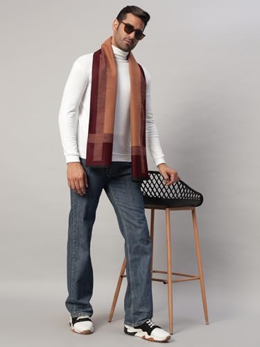 Image of Ravaiyaa - Attitude is everything Men's Reversible Stripe Pattern Winter Wool Scarf, Muffler 72 inchx12 inch Inch
