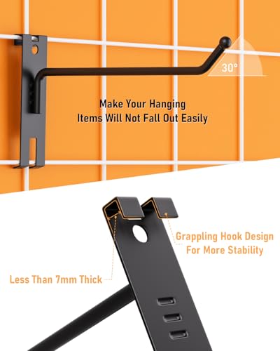 Incly NC0184 2/4/6 Inch Gridwall Hooks thumb #2