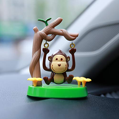 Binory Solar Powered Dancing Animals Bobble Head Cute Monkey Solar Swinging Animated Bobblehead Figures Toys Sun Catcher for Home Office Windowsill Desk,Car Dashboard and Holiday Decor and Gift - Thumbnail 2