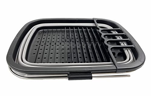 SAMMART 8L Expandable Collapsible Plastic Dish Drainer, Foldable Drying Rack, Portable Dinnerware Organizer - Image 2