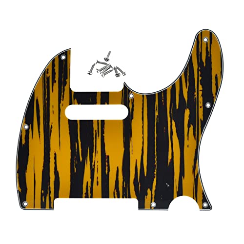 Dopro 8 Hole Tele Guitar Pickguard Scratch Plate for USA/Mexican FD Telecaster Tawny Stripe