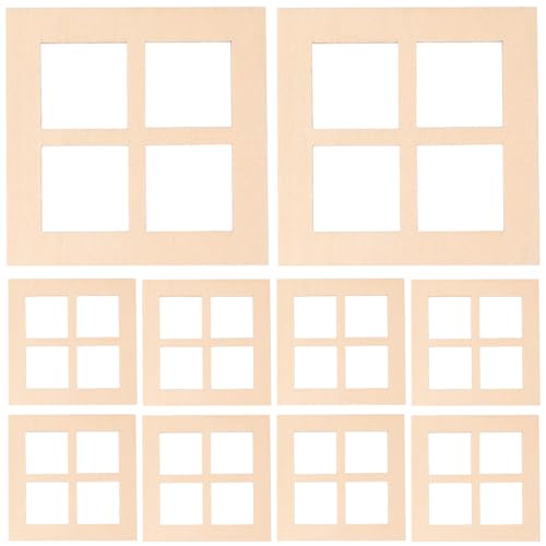 BESPORTBLE 50 Pezzi decorazione della casa delle bambole modello mini finestra modello a finestra mini mobili Finestra delle miniature delle case delle bambole finestra in legno di legno
