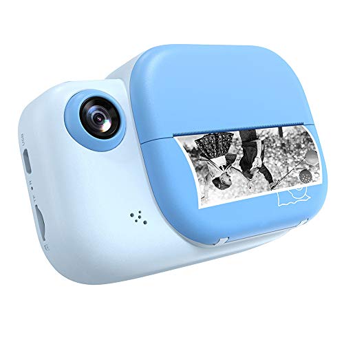 Câmera de vídeo digital Andoer Kids com impressão instantânea, tela grande de 3 polegadas, 1080p 12