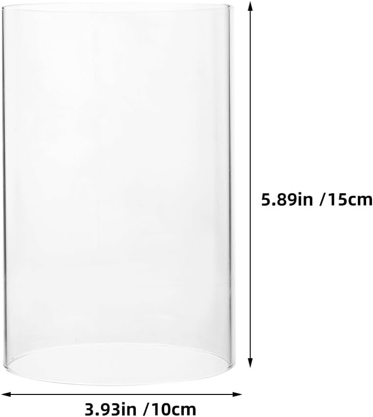 Kichvoe 3pcs Glass Candle Chimneys 10x15cm Cylindrical Hurricane Candle Holders for Wedding Table Centerpiece Home Décor