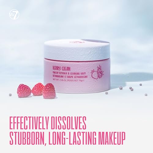W7 Berry Clean Makeup Melt Set – Cleansing Balm & Remover Pad for a Berry Fresh Glow! - The Ultimate Makeup Melting Dream Team! - Gentle, Hydrating & Effortless