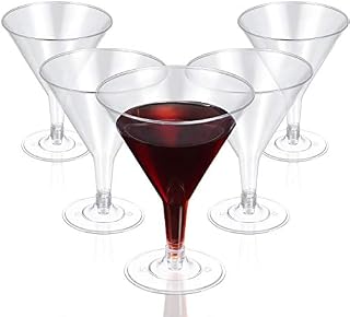 Clear Plastic Martini Glasses Disposable Martini Glasses, 6.5 OZ Disposable Plastic Cup Plastic