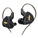 B Blesiya KZ EDX 1DD Auricular en La Oreja 10 Mm Controlador Dinámico sobre La Oreja Cable Desmontable - Negro sin micrófono