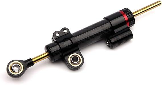 Universal Motorcycle Steering Damper, Adjustable Steering Damper Stabilizer, Linear Reversed Safety Control Aluminum Carbon Fiber (10