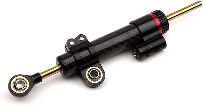 Universal Motorcycle Steering Damper, Adjustable Steering Damper Stabilizer, Linear Reversed Safety Control Aluminum Carbon Fiber (10