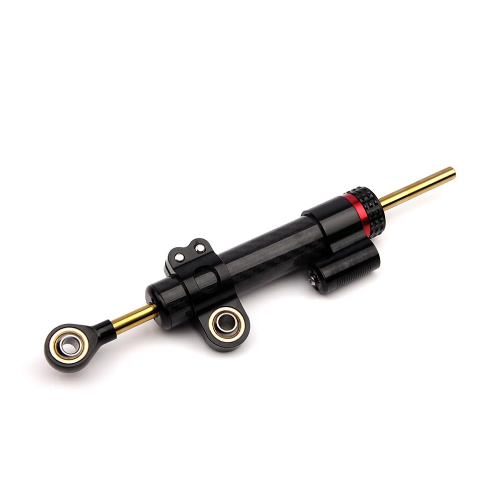 Ammortizzatore Sterzo Moto Universale, Ammortizzatori di Sterzo Stabilizzatore Alluminio CNC Moto, per Moto in lega di Alluminio (Fibre di Carbonio, 10")
