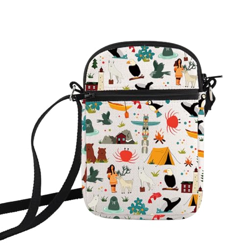 HOLLP Alaska State Crossbody Bag Alaska Souvenir Gift Alaska Last Frontier Travel Small Sling Bag Alaska Lover Gift4