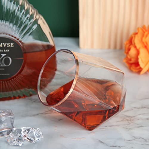 Brittany 40Pcs Stemless Plastic Wine Glasses Dimond Shaped Rose Gold Plastic Wine Champagne Whiskey Glasses Unbreakable Elegant Durable Suit For Home, Office, Bars, Wedding, Birthday, 12 Oz Cups #TOP4