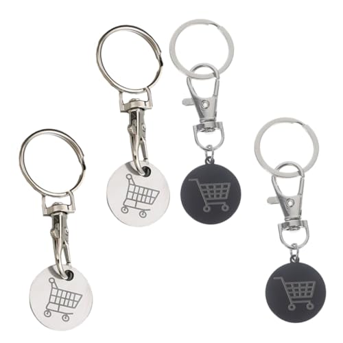DIYEAH 4 Piezas Llavero De Carrito De Compras Ficha De Carrito Llavero De Metal Compra Decoración