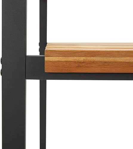 Miniatura 7 de Sillas apilables para patio, 2 piezas, madera maciza, acacia y metal, sillas de mesa de comedor para playa, sala de estar, patio, terraza