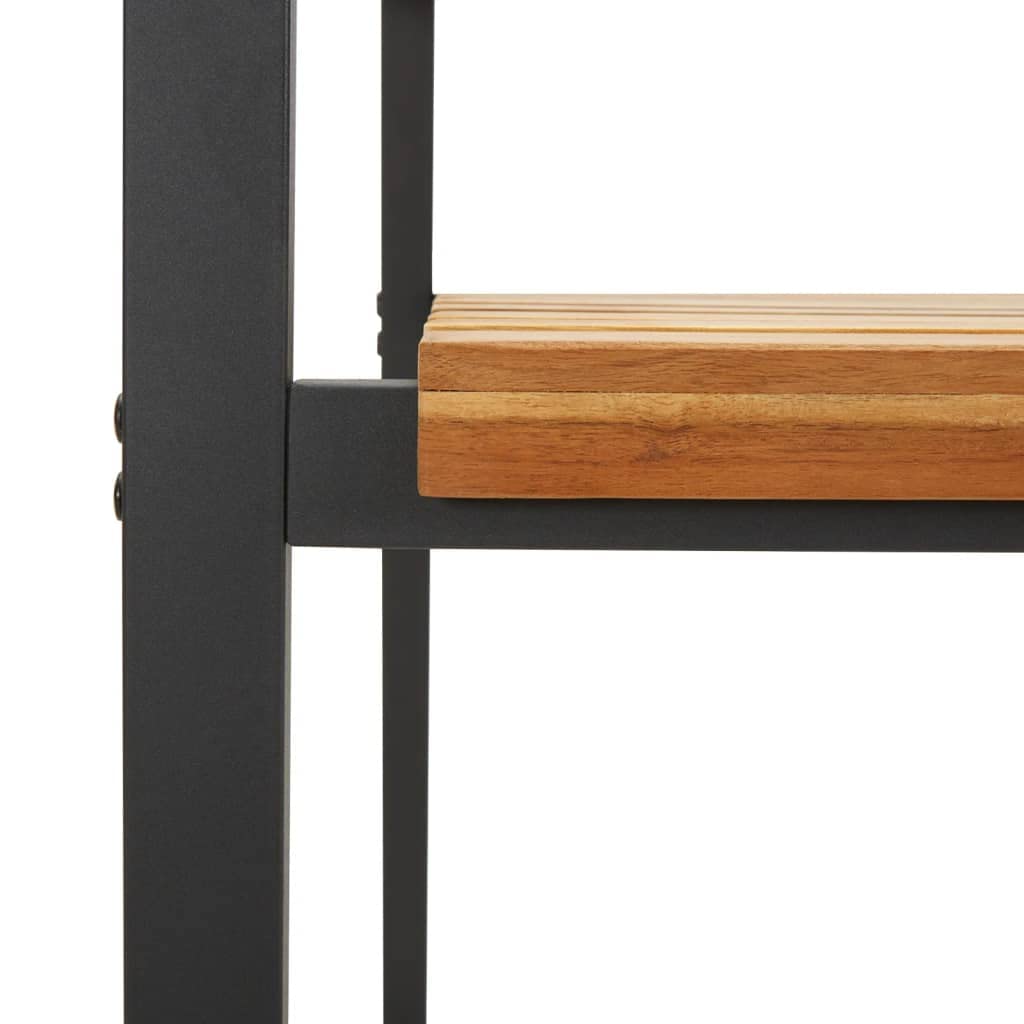 vidaXL Chaises de Jardin empilables Lot de 2 Bois d'acacia et métal