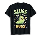 Cute Slug Lovers Whimsical Apparel Slugs Need Hugs Cute Cartoon Slug Art Unisex-Adult T-Shirt Black Small