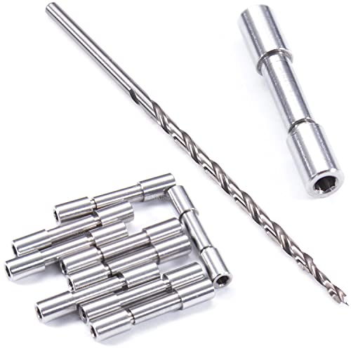 Corby Bolt Fasteners (10 Pack) with Step Drill for DIY Handles &amp; Knife Handle Repair - USA Size (0.156 x 0.120 x 0.9 Inch) - (Stainless Steel) - for Full Tang Knives