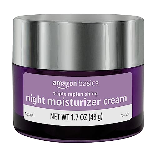 Amazon Basics Triple Replenishing Moisturizer Night Cream with Vitamin C, Glycerin, Shea Butter, 1.7 Ounces, 1-Pack