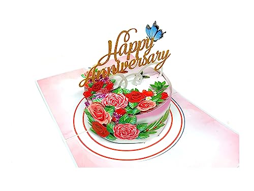 ForeverGiving | Tarjeta Felicitacion Desplegable de Pastel de Aniversario | Tarjetas de Cumpleaños para Mujer | Tarjeta del Día de la Madre | Sorprende a tu Ser Querido