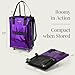 HULKEN (Small, Ultraviolet) Reusable Grocery Bag On Wheels, Shopping Trolley, Rolling Tote, Zipper Closure, Lightweight, Carries Up to 66 lb, Folds Flat