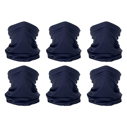 Cou guêtres respirant PATIKIL lot de 6 écharpes visage bleu marine de protection pour le sport