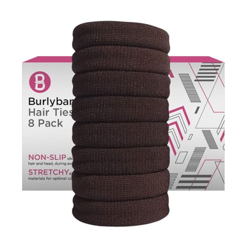 Burlybands Large Non-Slip Hair Ties Brown (8)