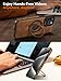 VAUSERDY Magnetic for iPhone 15 Pro Max Leather Case,Invisible Stand [Compatible with Magsafe] Slim Kickstand Phone Cove (Brown, iPhone 15 Pro Max)