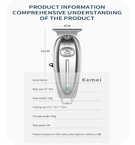 Aparador De Pelo Kemei Km-1949 Prateado 110v/240v