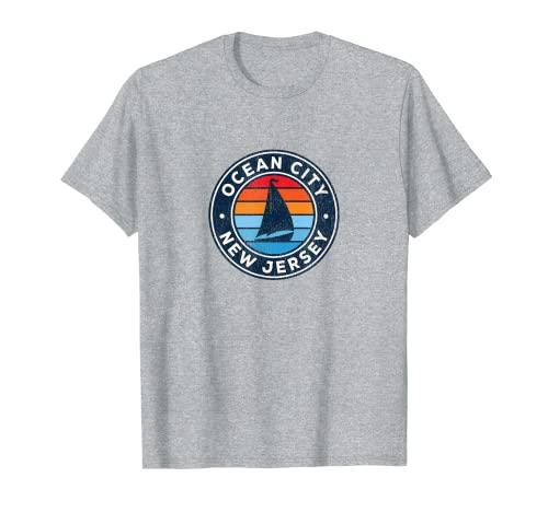 Ocean City New Jersey NJ Vintage Velero Retro 70s Camiseta