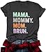 Mama Mommy Mom Bruh Shirt Women Mama Tshirt Mother'day Gift Shirts Funny Short Sleeve Tee Tops L Dark Grey