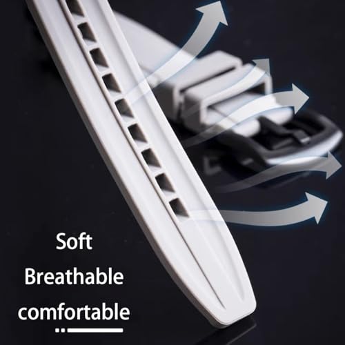 Image of Bands for MoonSwatch Watch,Curved end No Gap,Premium Silicone Rubber Watch Strap for Omega X Swatch Moonswatch Speedmaster /Rolex /SEIKO 20mm 22mm Watch Strap Replacement Band for Men Women