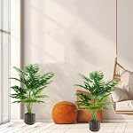 28'' Fake Monstera PlantsTall with Pot Large Artificial Plants for Living Room Home House Decor Indoor Patio Bathroom, Office, Windowsill Decor Faux Plant, Plante Artificielle Extérieure