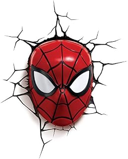 3DLightFX 816733002224 Marvel Spiderman Mask 3D Deco Light,Red