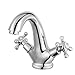 Produktbild AA-JJUYP Inchant Vintage Chrom Swan Monobloc Waschtischarmaturen, Einlochmontage Doppelgriffe Bad Mischbatterie Antik Messing Bad Schiff Waschbecken Wasserhahn, Deck Mount