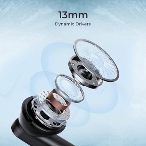 Image of pTron Basspods P81 In-Ear Wireless Earbuds, Pristine Sound, 32Hrs Playtime, Clear Calls TWS Earbuds, Bluetooth V5.1 Headphone, Type-C Fast Charging, Voice Assist & IPX4 Water Resistant (Black & Green)