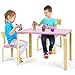 GIANTEX Ensemble Table et 2 Chaises pour Enfants en Bois,3 Pièces Table de Jeu pour Enfants 3-12 Ans, Meubles de Chambre d'enfant pour Maison et Crèche, Structure Robuste,Facile à Nettoyer (Rose)