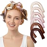 6Pcs Heatless Curlers Long Hair - Overnight Heatless Curls to Sleep in for Women, Soft Hair Curler without Heat for Straight & Wavy Styles, Alternative to Thermal Tools