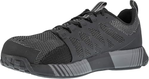 Image of Reebok Work Fusion Formidable Work Comp Toe Mid Men's Oxford (Black /Black, US Footwear Size System, Adult, Men, Numeric, Wide, 10.5)