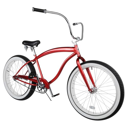 Bicicleta Tracer Avalon Playera de 26" con Neumáticos Gruesos y 1 Velocidad, Color Rojo miniatura 1