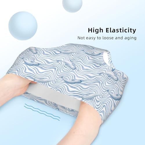 Watercolor Blue Narwhals Wavy Stripes Girls' Underwear Soft Cotton Little Girls Panties Comfort Briefs4