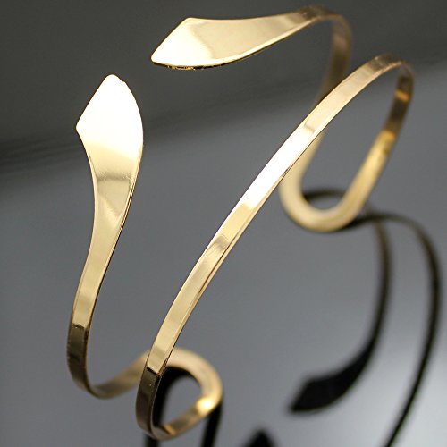 Q&Q Fashion Gold Tone Egypt Bar Curve Geo Open Upper Arm Cuff Armlet Armband Bangle Bracelet Gift #TOP3