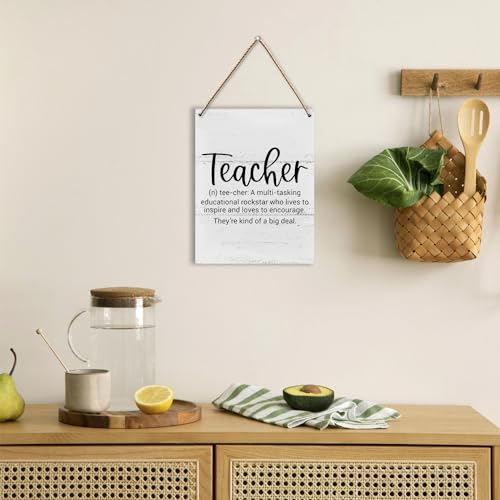 UYIKG Teacher Definition Decor -Teacher Office Wall Art Decor -School Office Wood Hanging Sign -Wooden Slogan Hanging Sign for Teacher's Office Classroom 8x10 Inch - Image 5
