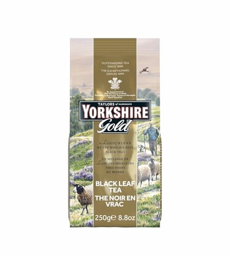 Yorkshire Tea, Gold, Loose Leaf Tea, Black Tea, 8.8 Ounce, Premium Blend, Rich, Smooth, and Satisfying, Classic British Breakfast Blend, Caffeinated, Enjoy Hot or Iced