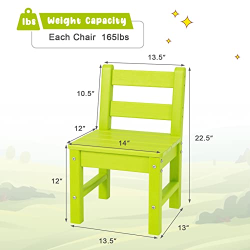 Costzon 04628 Kids Chair, 2Pcs All-Weather & Heavy-Duty Children Learning Chairs W/Backrest thumb #2