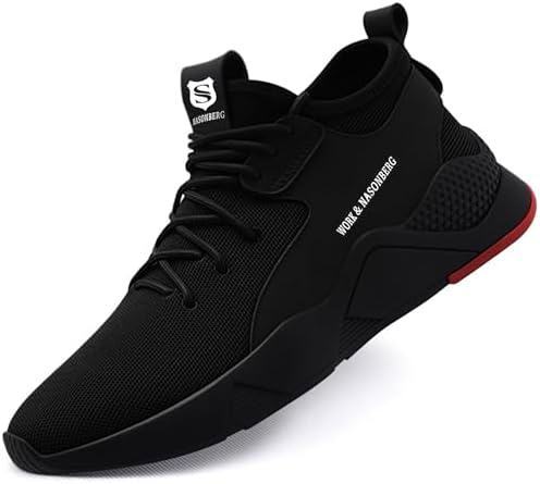 NASONBERG Herren Arbeitsschuhe Leicht Atmungsaktiv Sicherheitsschuhe Damen | Stahlkappenschuhe ,Bequem,anti-Piercing,Breathable lining,starkesSchweißen,sehrattraktiv,KevZwischensoh