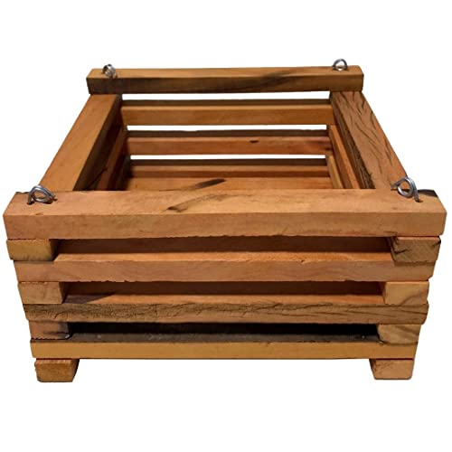 Kit 2 Vasos Cachepot De Madeira Quadrado Para Orquídeas